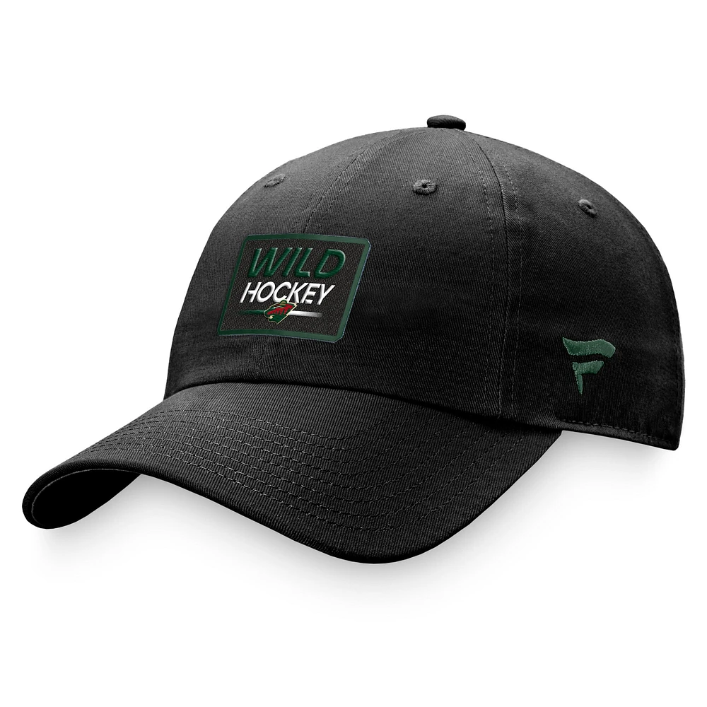 Women's Fanatics  Black Minnesota Wild Authentic Pro Rink Adjustable Hat