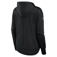 Women's Fanatics Black Minnesota Wild Authentic Pro Scuba Neck Full-Zip Hoodie