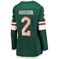 Maillot de joueur échappé du Minnesota Wild Fanatics Calen Addison pour femmes, vert