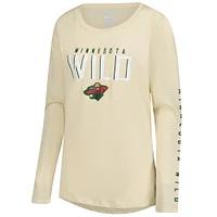 T-shirt à manches longues pour femme Fanatics crème Minnesota Wild Top Shelf