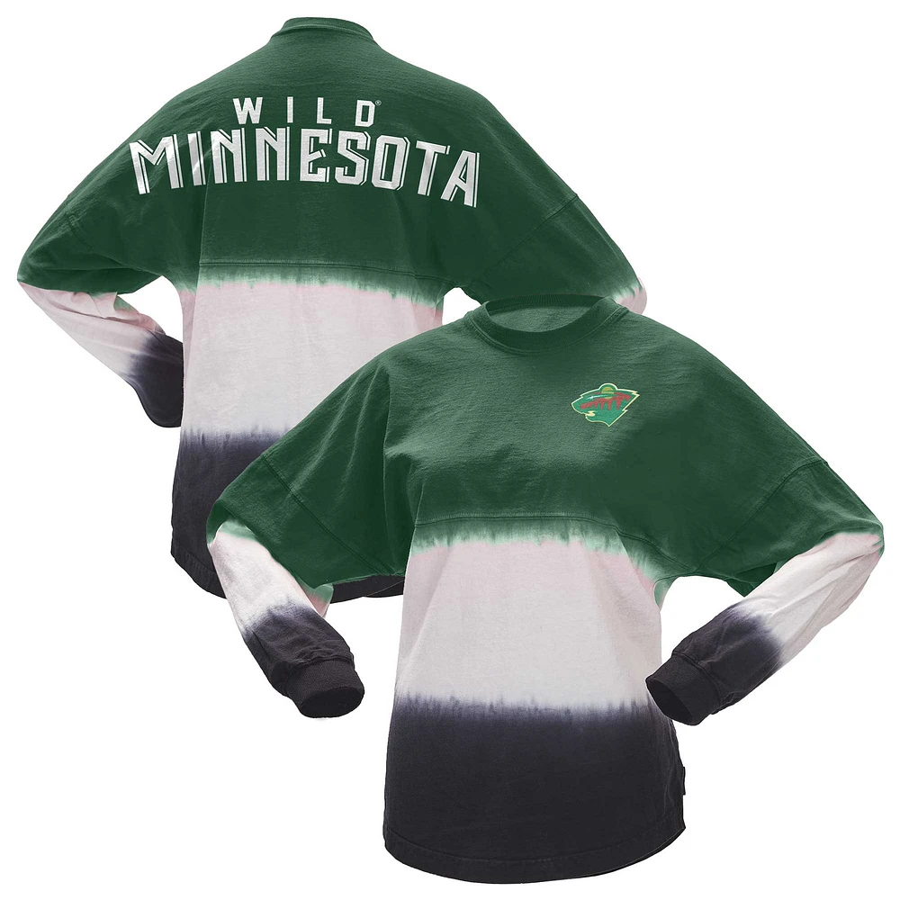 Women's Fanatics Green/Black Minnesota Wild Ombre Long Sleeve T-Shirt