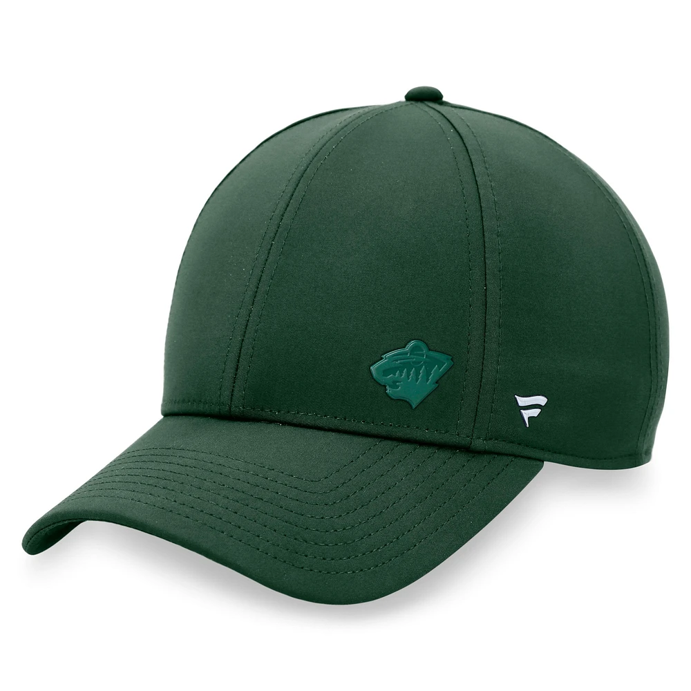 Casquette réglable structurée Minnesota Wild Authentic Pro Road Fanatics pour femmes, verte