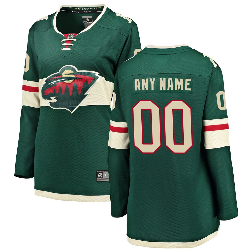 Women's Fanatics Green Minnesota Wild Breakaway - Custom Jersey