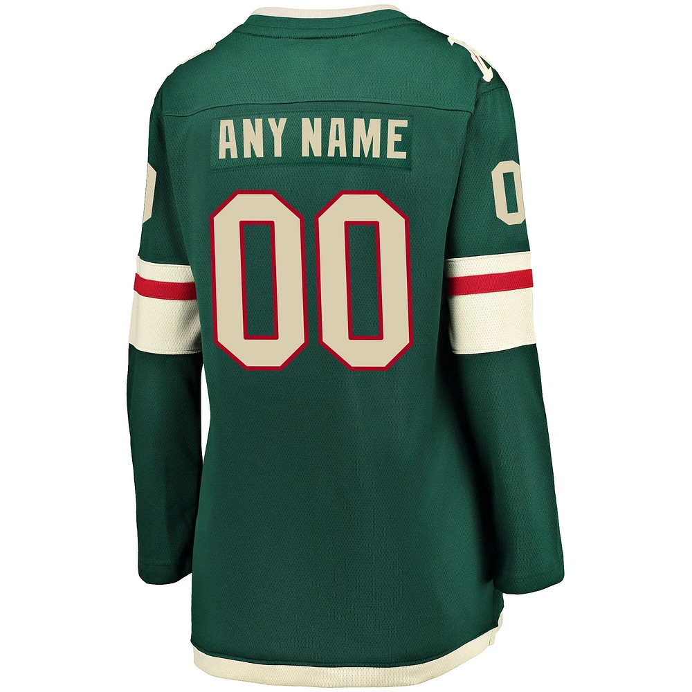 Women's Fanatics Green Minnesota Wild Breakaway - Custom Jersey