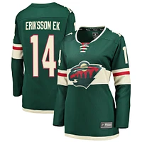 Maillot de joueur Fanatics Joel Eriksson Ek Green Minnesota Wild Breakaway pour femmes