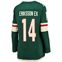 Maillot de joueur Fanatics Joel Eriksson Ek Green Minnesota Wild Breakaway pour femmes