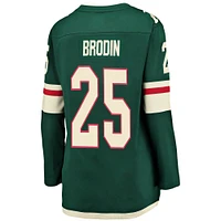 Maillot de joueur fanatiques Jonas Brodin vert Minnesota Wild Breakaway pour femmes