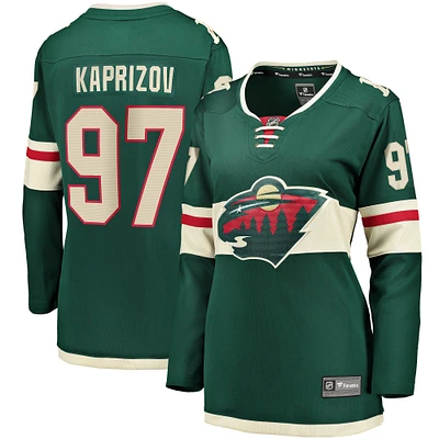 Maillot fanatiques pour femmes Kirill Kaprizov vert Minnesota Wild Home Breakaway Replica