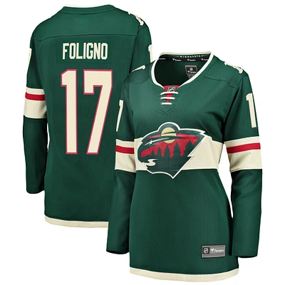 Maillot de joueur Fanatics Marcus Foligno vert Minnesota Wild Breakaway pour femmes