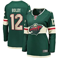 Fanatics pour femmes Matthew Boldy Green Minnesota Wild Home Breakaway Player Maillot