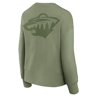 Sweat-shirt à enfiler Fanatics Olive Minnesota Wild Elements Flow pour femme