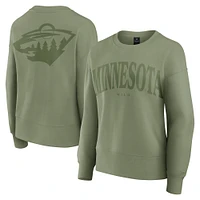 Women's Fanatics  Olive Minnesota Wild Elements Flow Pullover Sweatshirt