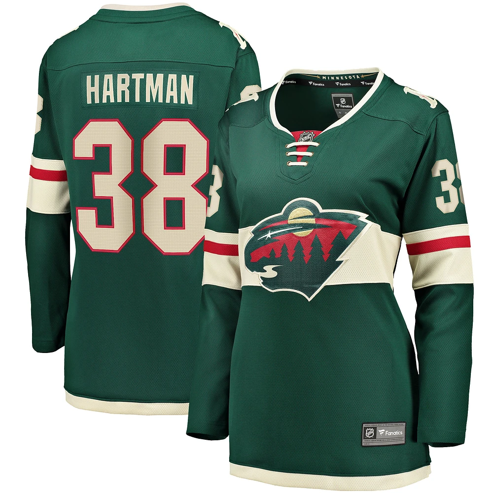 Fanatics pour femmes Ryan Hartman Vert Minnesota Wild Home Breakaway Player Maillot