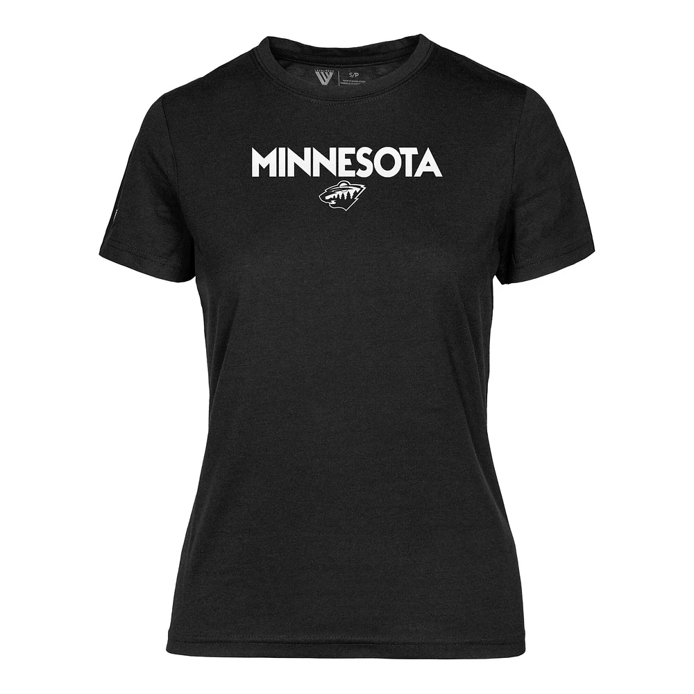 T-shirt capsule Maddox City noir Minnesota Wild pour femme Levelwear