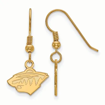 Minnesota Wild Women's Gold Plated XS Dangle Earrings