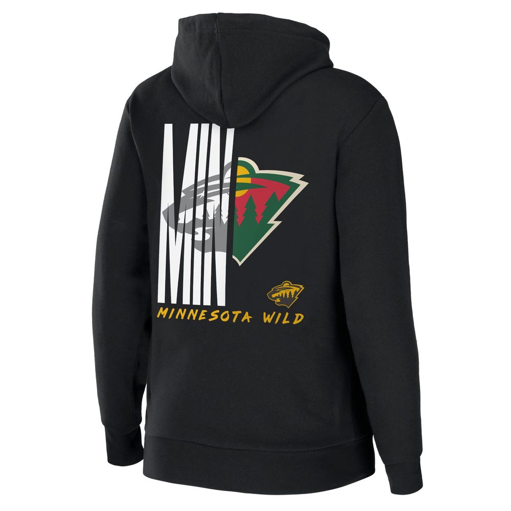 Women's WEAR by Erin Andrews Black Minnesota Wild Sponge Fleece Full-Zip Hoodie