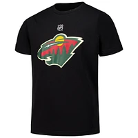 T-shirt noir avec logo principal du Minnesota Wild pour jeunes