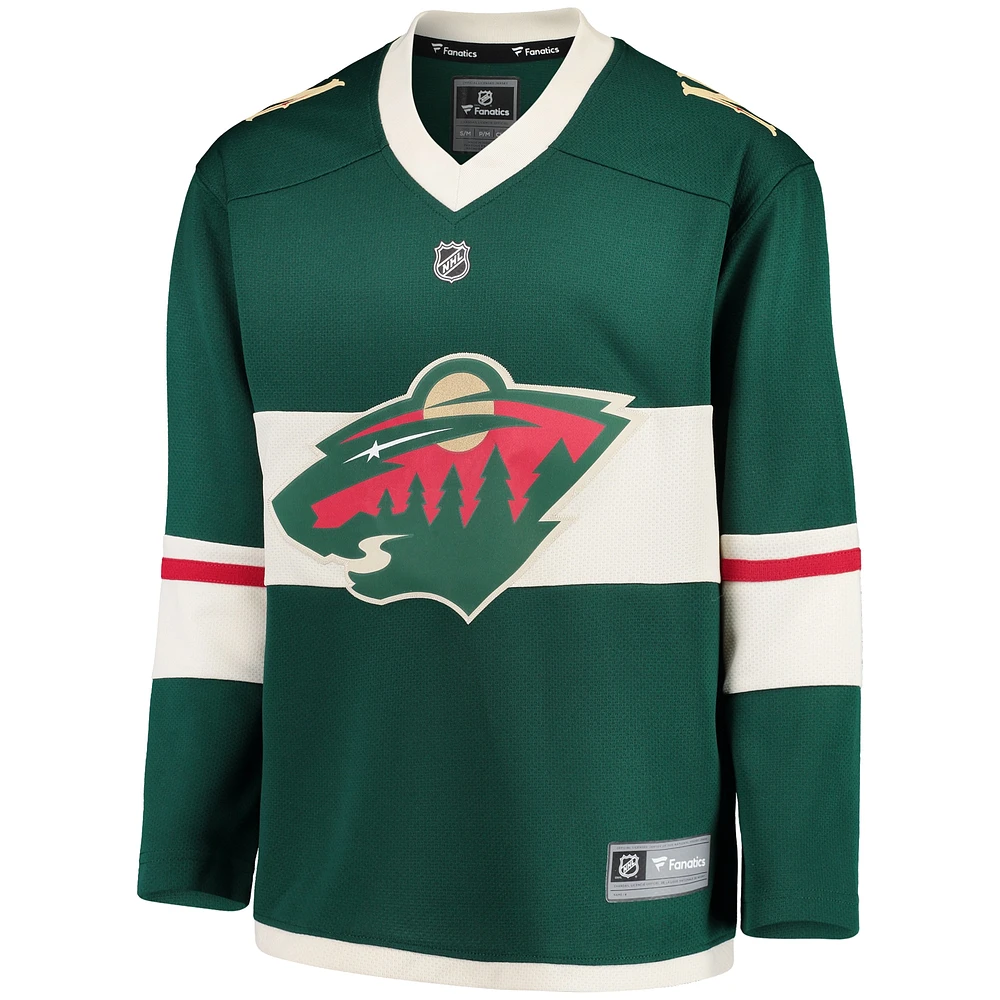 Maillot vierge de réplique pour jeunes fanatiques du Minnesota Wild Home, vert