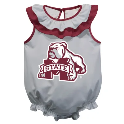 Mississippi State Bulldogs Girls Infant Sleeveless Ruffle Bodysuit - Gray
