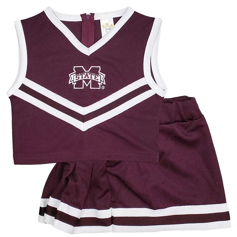 Ensemble de cheerleading 2 pièces pour filles et jeunes, couleur marron, Mississippi State Bulldogs