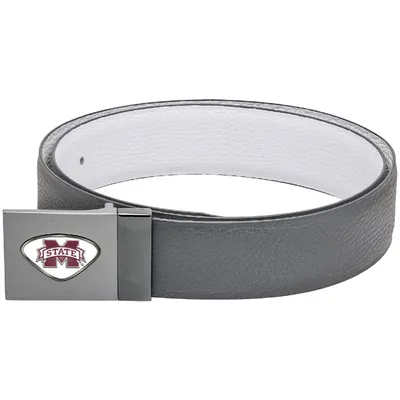 Mississippi State Bulldogs Reversible Leather Belt - Gray