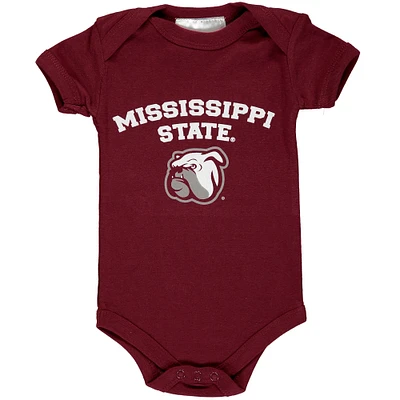 Infant Maroon Mississippi State Bulldogs Arch & Logo Bodysuit