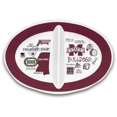 Magnolia Lane Mississippi State Bulldogs Two-Section Melamine Platter