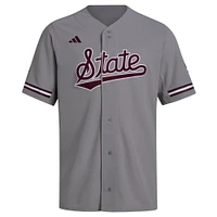 Maillot de baseball réplique gris Mississippi State Bulldogs pour homme adidas