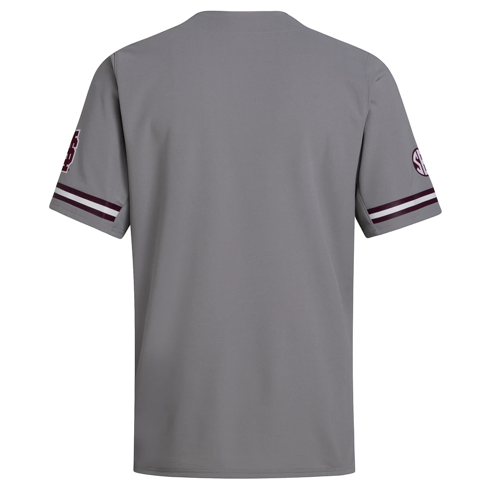 Maillot de baseball réplique gris Mississippi State Bulldogs pour homme adidas