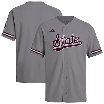 Maillot de baseball réplique gris Mississippi State Bulldogs pour homme adidas