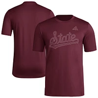 Men's adidas  Maroon Mississippi State Bulldogs Locker Local Impression AEROREADY T-Shirt