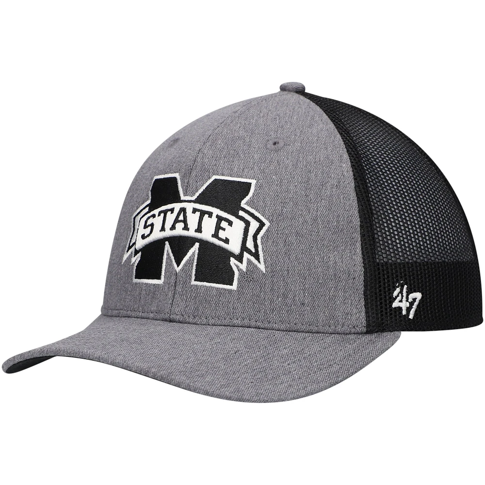 Casquette réglable de camionneur en carbone '47 Charcoal Mississippi State Bulldogs pour hommes