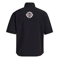 Veste d'entraînement à manches courtes et demi-zip adidas noire Mississippi State Bulldogs 2024 pour homme