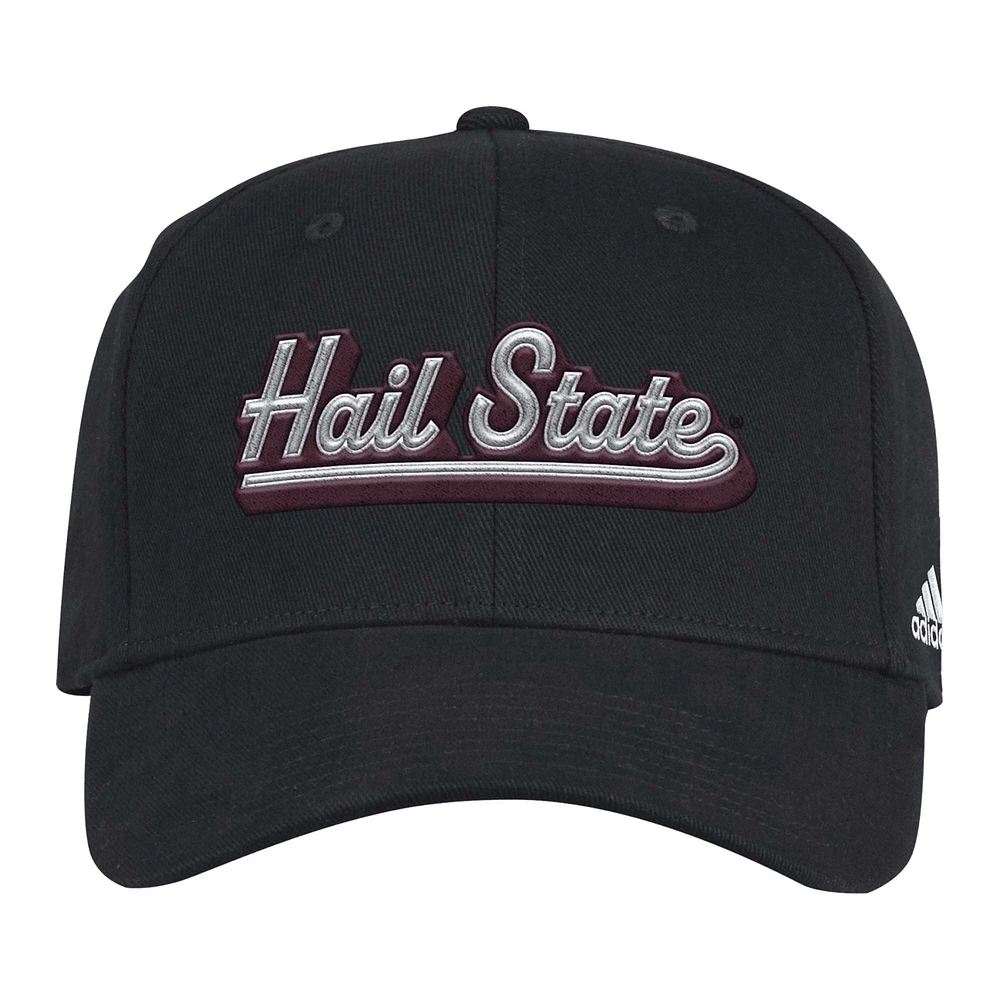 Casquette adidas Mississippi State Bulldogs Chant Flex pour hommes, noire