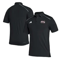 Polo AEROREADY des entraîneurs Bulldogs de l'État du Mississippi adidas noir pour homme