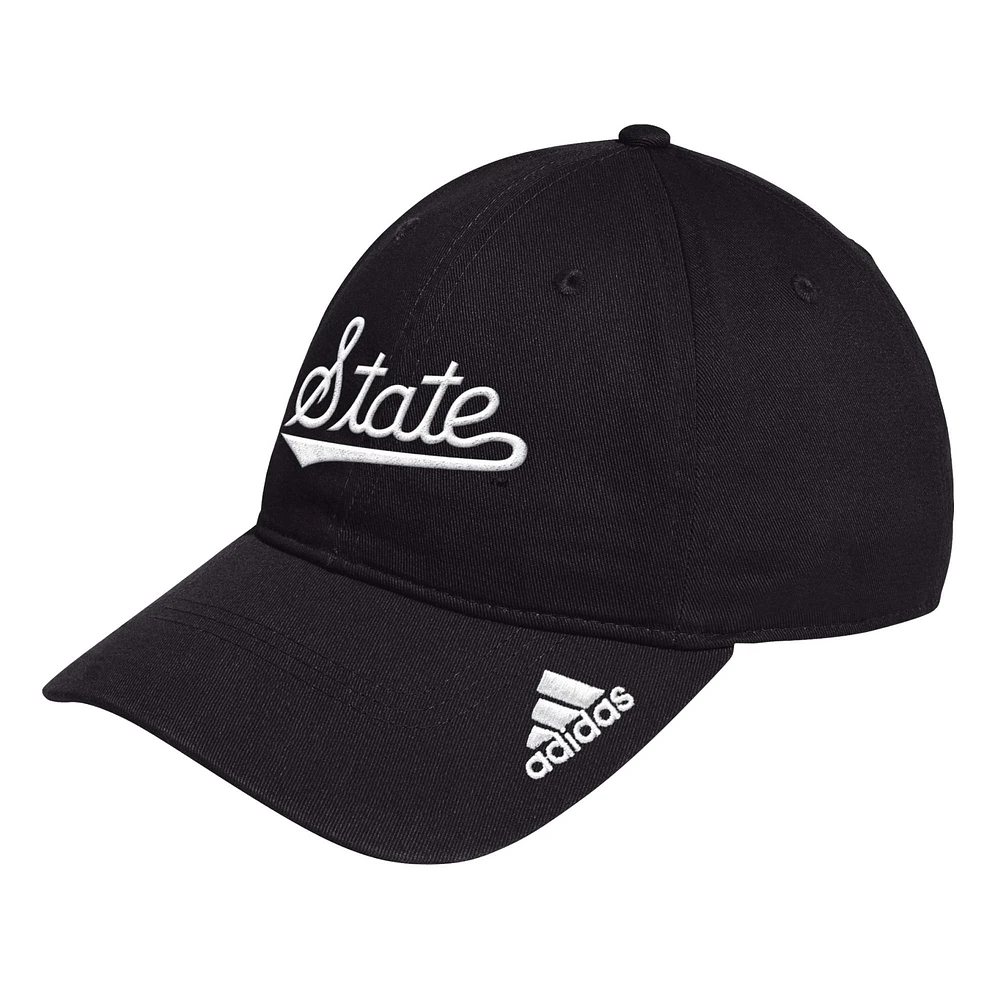 Casquette réglable et ample avec logo du vestiaire des Bulldogs de l'État du Mississippi pour hommes adidas noir