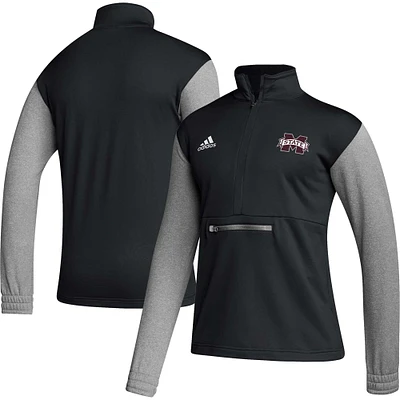 Veste à demi-fermeture éclair adidas Mississippi State Bulldogs Team Issue AEROREADY pour homme