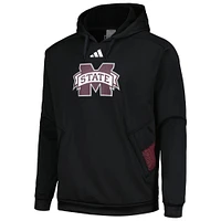 Men's adidas  Black Mississippi State Bulldogs Travel AEROREADY Pullover Hoodie