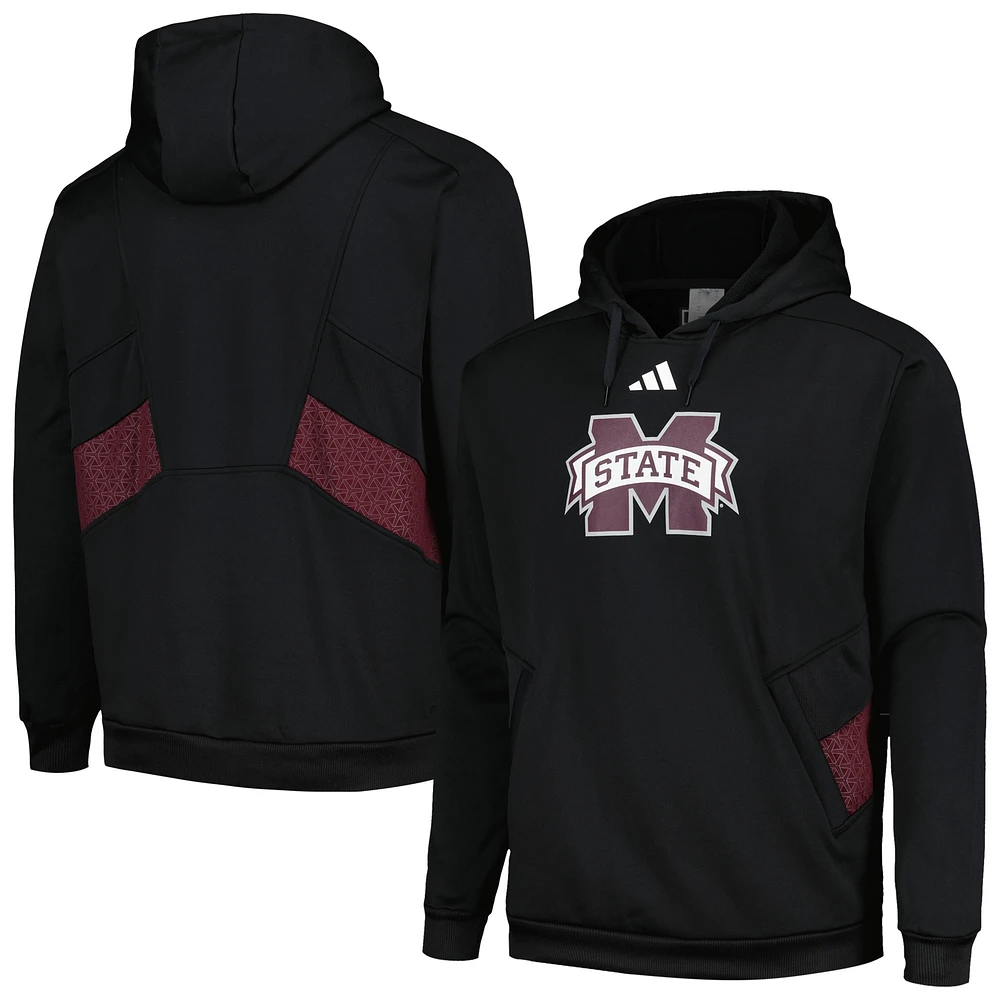 Sweat à capuche adidas Mississippi State Bulldogs Travel AEROREADY noir pour hommes