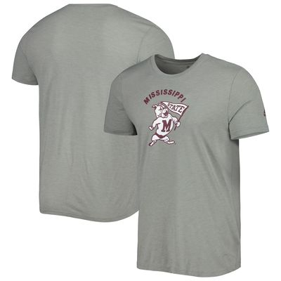 Men's adidas Heathered Gray Mississippi State Bulldogs Vintage Logo Tri-Blend T-Shirt