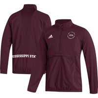 Men's adidas Maroon Mississippi State Bulldogs AEROREADY Half-Zip Jacket