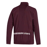 Veste à demi-zip adidas pour hommes Mississippi State Bulldogs AEROREADY