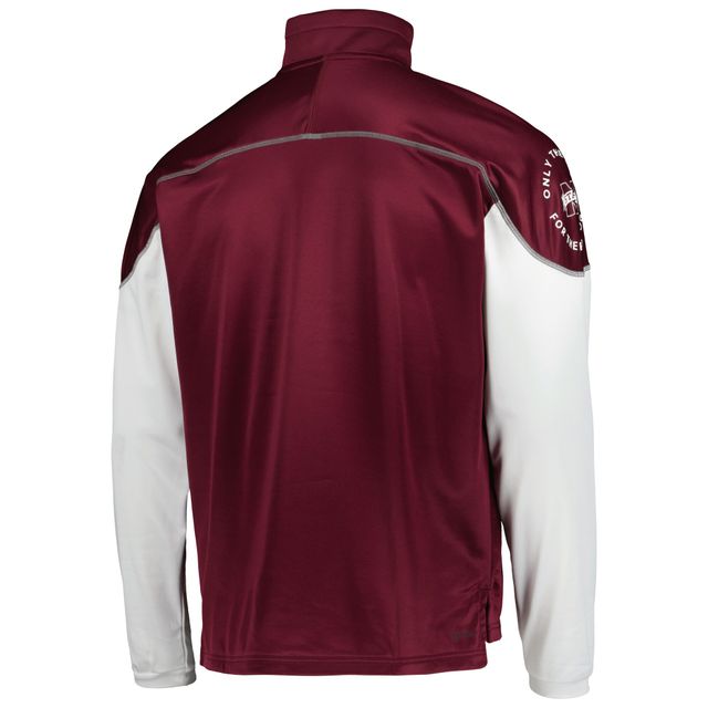 Veste adidas pour hommes Mississippi State Bulldogs AEROREADY Knit Quarter-Snap