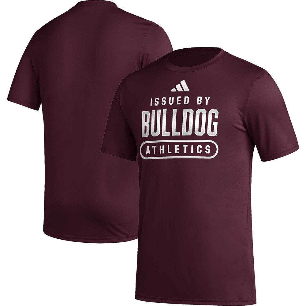 T-shirt d'avant-match adidas Mississippi State Bulldogs AEROREADY bordeaux pour homme