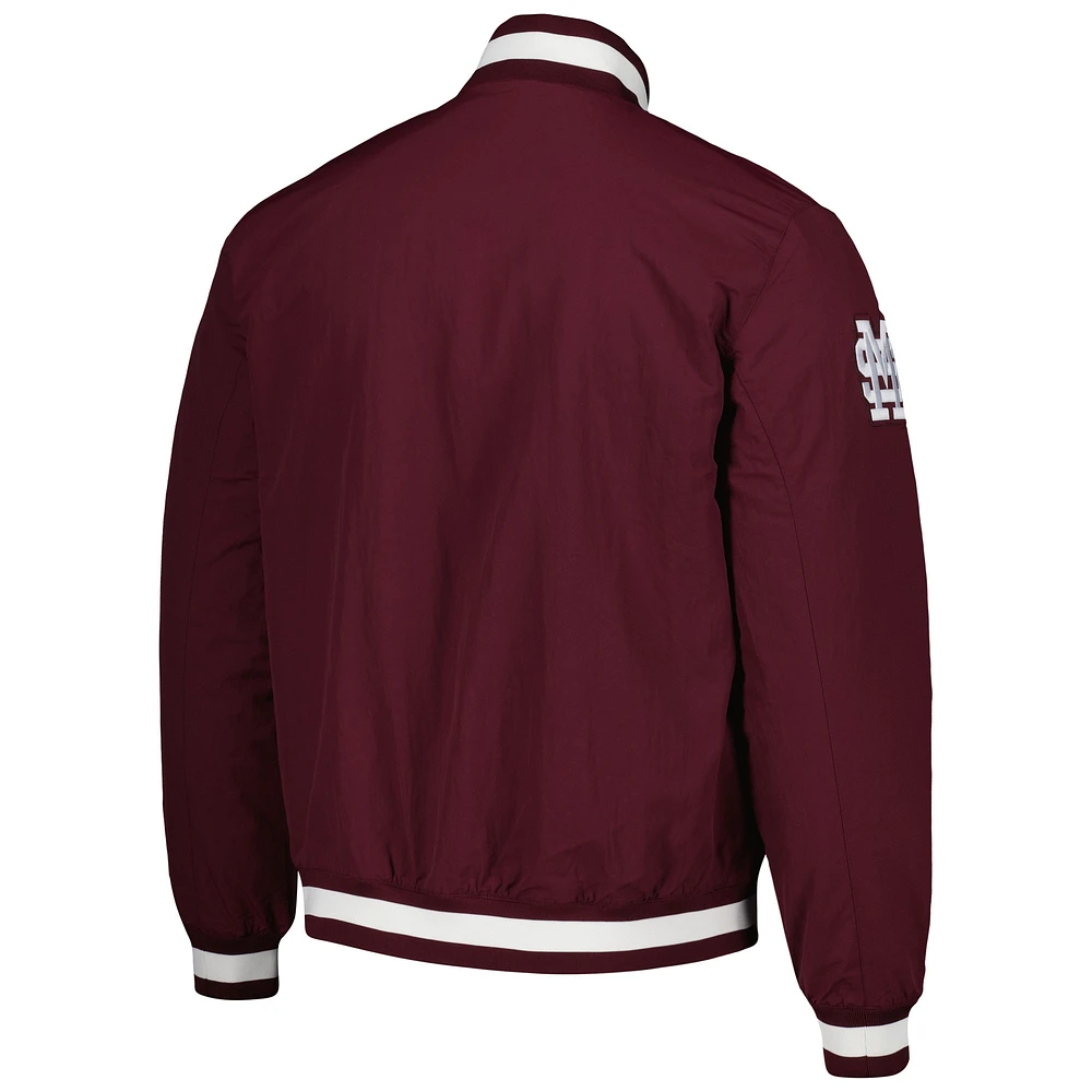 Men's adidas Maroon Mississippi State Bulldogs Baseball Coaches Full-Snap Jacket