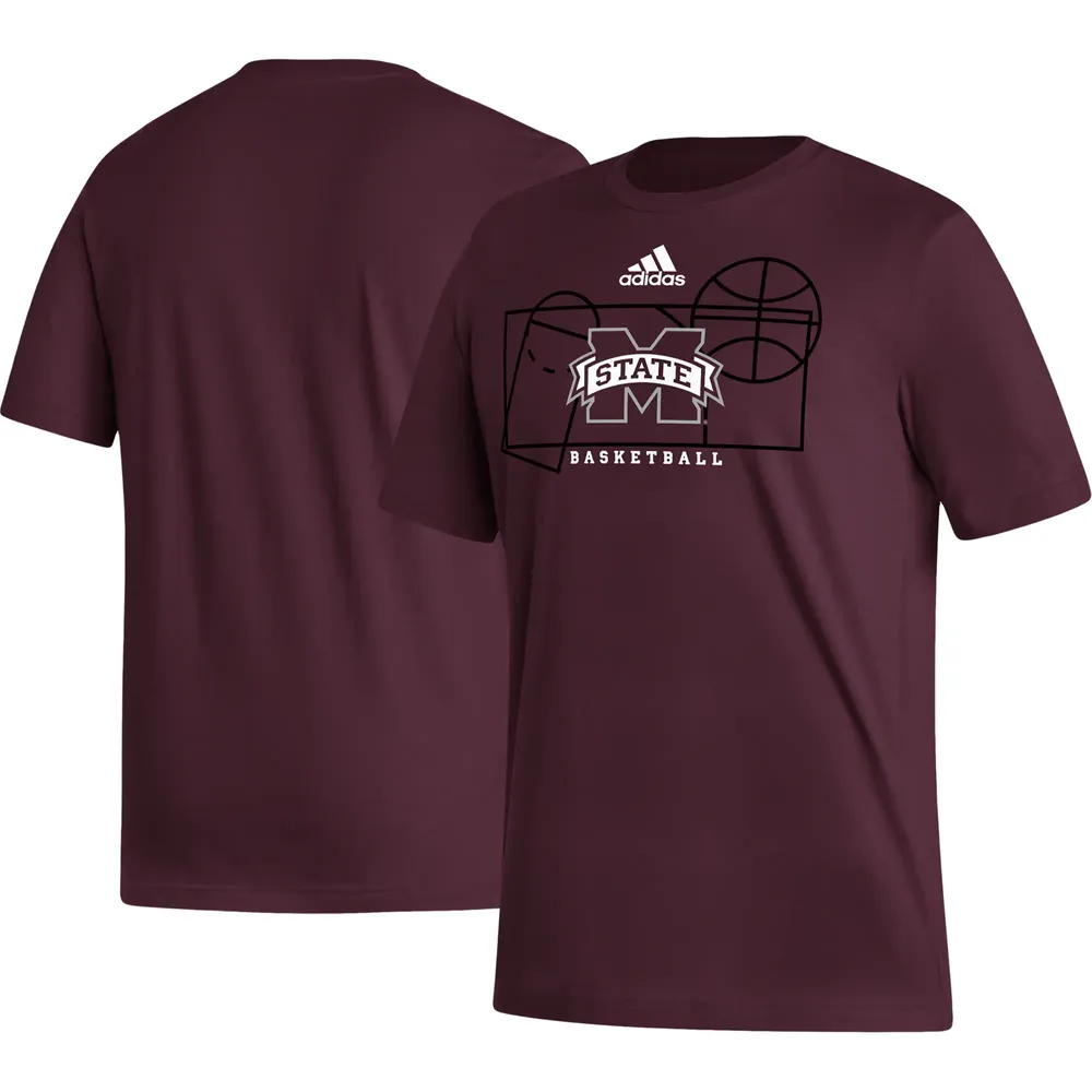 Men's adidas Maroon Mississippi State Bulldogs Basketball Court Fresh T-Shirt