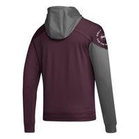 Men's adidas Maroon Mississippi State Bulldogs Block Stadium Pullover Hoodie