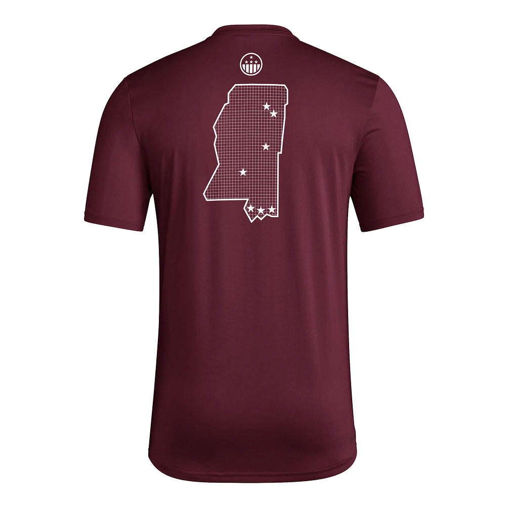 Men's adidas Maroon Mississippi State Bulldogs Honor & Support Pre-Game T-Shirt