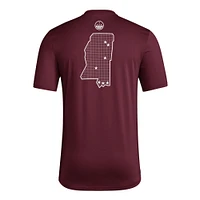 T-shirt d'avant-match adidas marron Mississippi State Bulldogs Honor & Support pour homme