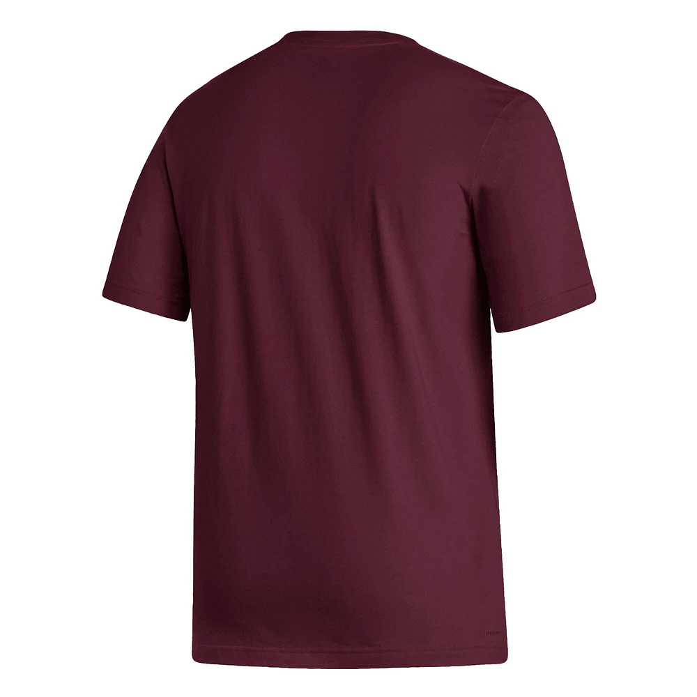 T-shirt de baseball Fresh pour hommes, adidas, marron, Mississippi State Bulldogs, Locker Lines